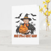 呪文を再び偉大に Make Spells Great Again トランプ ハロウィン   カード (黄色い花)