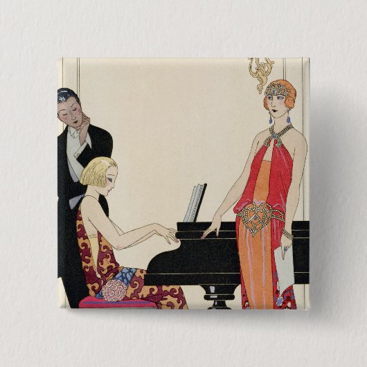 呪文、「Gazette du Bon Ton'のためのイラストレーション 缶バッジ (正面)