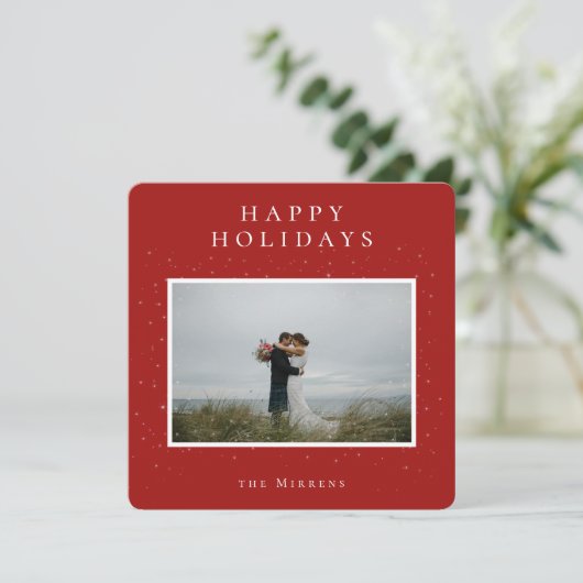 呪縛された冬の写真ホリデーカード |赤 シーズンカード (スタンド正面)