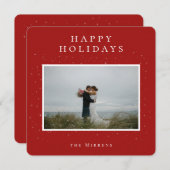 呪縛された冬の写真ホリデーカード |赤 シーズンカード (正面/裏面)