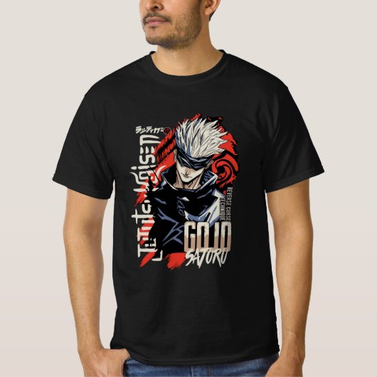 呪術廻戦 メンズTシャツ 黒Tシャツ Tシャツ (正面)