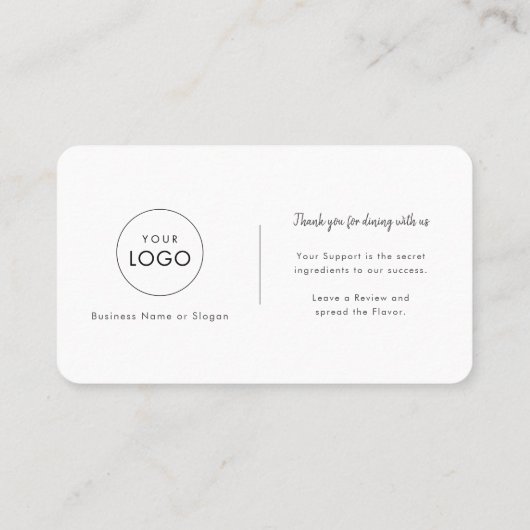 味とレビュー | GoogleレストランロゴQRコード 名刺 (裏面)