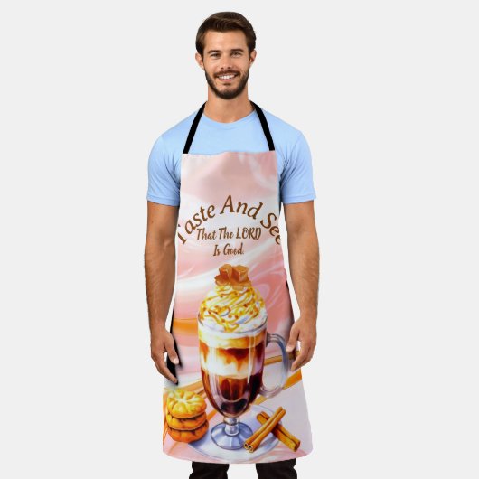 味と主が良いことを見て、砂漠 – ピンク エプロン (着用した状態)