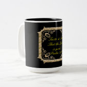 味と主が良いことを見なさい。詩編34:8 ツートーンマグカップ (正面左)