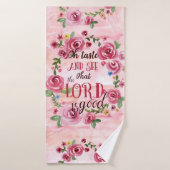 味と主が良いピンクのフローラ バスタオル (バスタオル)