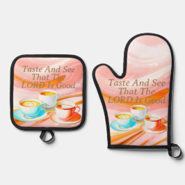 味と主が良いピンク色であることを見なさい 鍋つかみ&鍋敷きセット