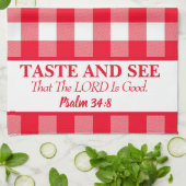 味と主が良い赤と白であることを見なさい キッチンタオル (折り畳み)