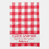 味と主が良い赤と白であることを見なさい キッチンタオル (縦)