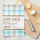 味と主が良い、青とコーヒー キッチンタオル (四つ折り)