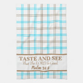 味と主が良い、青とコーヒー キッチンタオル (縦)