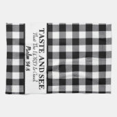 味と主が良い、黒と白であることを見なさい キッチンタオル (横)