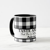 味と主が良い、黒と白であることを見なさい マグカップ (正面左)