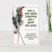 味と会社のスタイリッシュクリスマスカード シーズンカード (正面)