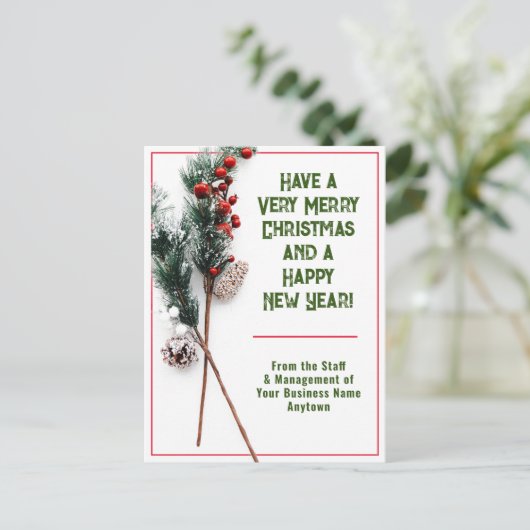 味と会社のスタイリッシュクリスマス シーズンポストカード (スタンド正面)