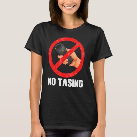 味のない電気テイザー Tシャツ (正面)