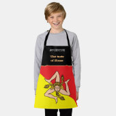 味のホーム&シチリア国旗、シチリア/料理 エプロン (着用した状態)