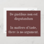 味の問題で – ラテン引用文 ポストカード (正面/裏面)