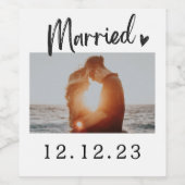 味わいシンプルで素敵な結婚したワインラベル ワインラベル (シングルラベル)