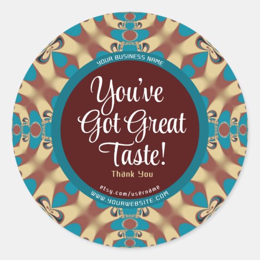 味わい得素晴らしターコイズ自然ありがとう ラウンドシール (正面)