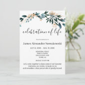 味エレガント深いフローラライフお祝い葬儀 招待状 (スタンド正面)