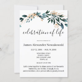味エレガント深いフローラライフお祝い葬儀 招待状