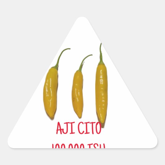 味唐辛子100,000イッシュ 三角形シール (正面)