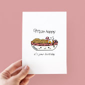 味噌おもしろいラーメン誕生日フラットカード