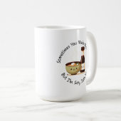 味噌の塩辛い大豆の入り口 – かわいいフードパン漫画 コーヒーマグカップ (正面右)