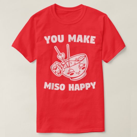 味噌を幸せ結婚にするプロポーズ結婚 Tシャツ (デザイン正面)