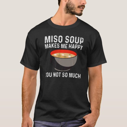 味噌デザイン男性へ女子日本の味噌汁 Tシャツ (正面)