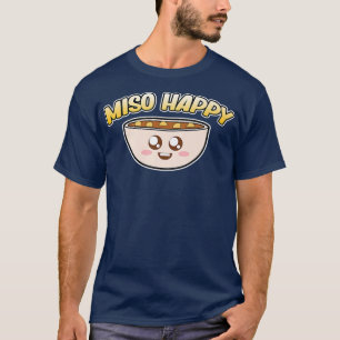 味噌ハッピーラーメンアニメかわいいラーメン好き Tシャツ