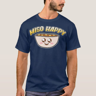 味噌ハッピーラーメンアニメかわいいラーメン好き Tシャツ