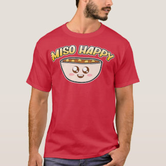 味噌ハッピーラーメンアニメかわいいラーメン好き Tシャツ