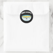 味噌幸せおもしろいスープンダークBG ラウンドシール (バッグ)