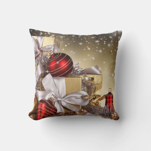 味方されたクリスマスの枕は二倍になります クッション (正面)