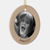 味方されたモモ2 xのカスタムな写真および文字を倍増して下さい セラミックオーナメント (右)