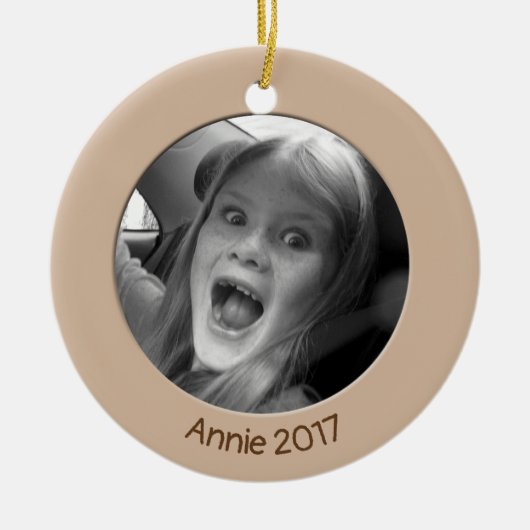 味方されたモモ2 xのカスタムな写真および文字を倍増して下さい セラミックオーナメント (正面)