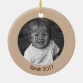 味方されたモモ2 xのカスタムな写真および文字を倍増して下さい セラミックオーナメント (裏面)