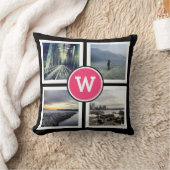 味方されるモノグラムのInstagramのガーリーなピンクの写真2 クッション (ブランケット)