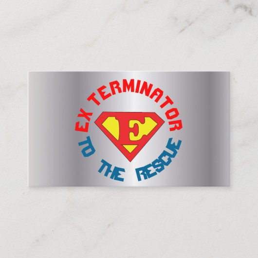 味方される救助の害虫の詐欺2への銀製の害虫駆除業者 名刺 (正面)