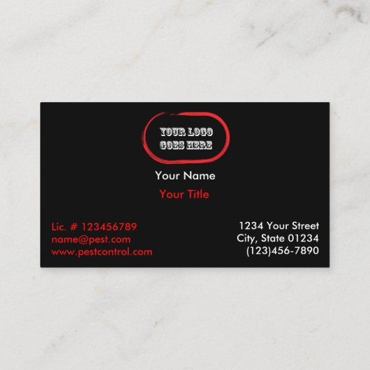 味方される黒い死んだゴキブリの害虫サービス2 名刺 (裏面)