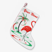 味方される1つに貯蔵する赤いクリスマスのフラミンゴの名前 スモールクリスマスストッキング (正面 (吊り時))