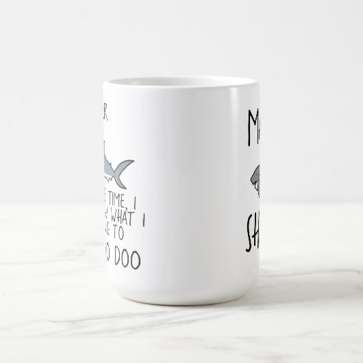味方される2: おもしろいなベビーの鮫/お母さんの鮫のマグ コーヒーマグカップ (中央)