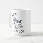 味方される2: おもしろいなベビーの鮫/お母さんの鮫のマグ コーヒーマグカップ (正面左)