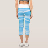 味覚の白いモノクロぼやけストライプ カプリレギンス (裏面)