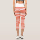 味覚の白いモノクロぼやけストライプ カプリレギンス (裏面)