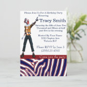 味覚パーティーピエロ誕生日招待状 招待状 (スタンド正面)