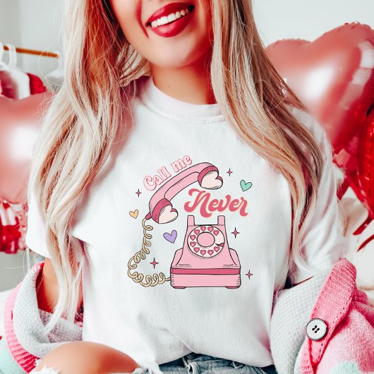 呼び出さない、レトロGroovy おもしろい Valentine Tシャツ