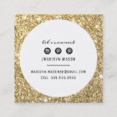 呼び出しカード縁どサークシック黒金ゴールドグリッター スクエア名刺 (裏面)