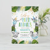 呼び出しパーティー動物誕生日サファリ誕生日 招待状 (スタンド正面)
